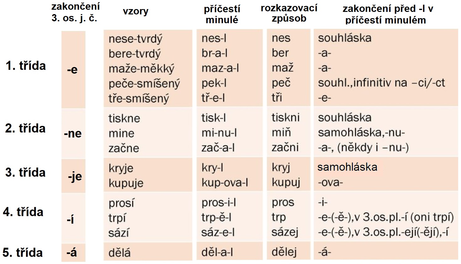 Slovesné třídy a vzory